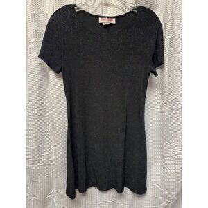 Maggie London Modern Classic Black Shimmer Shtretch Sheath Dress XS/S Party